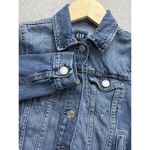 Gap Jean‎ Jacket Kids M Blue Medium Wash Button Front Hip Length Cowgirl Trucker